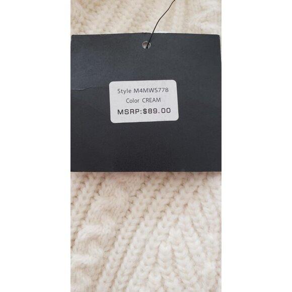 NWT MARC NEW YORK ANDREW MARC IVORY CABLE KNIT BUTTON ACCENT SWEATER XLARGE - Picture 9 of 10